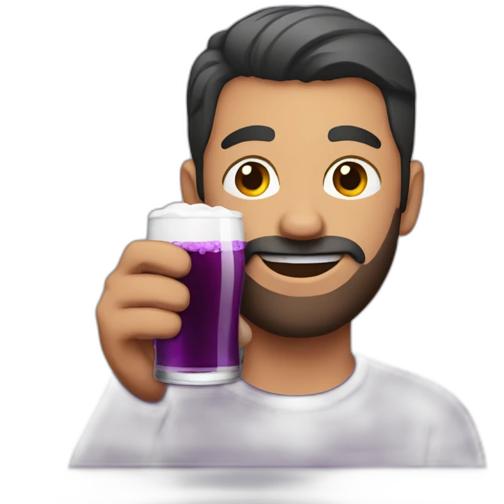 man drink purple beer emoji