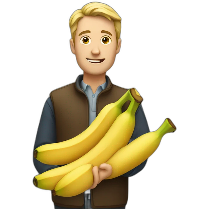 man holding a banana emoji
