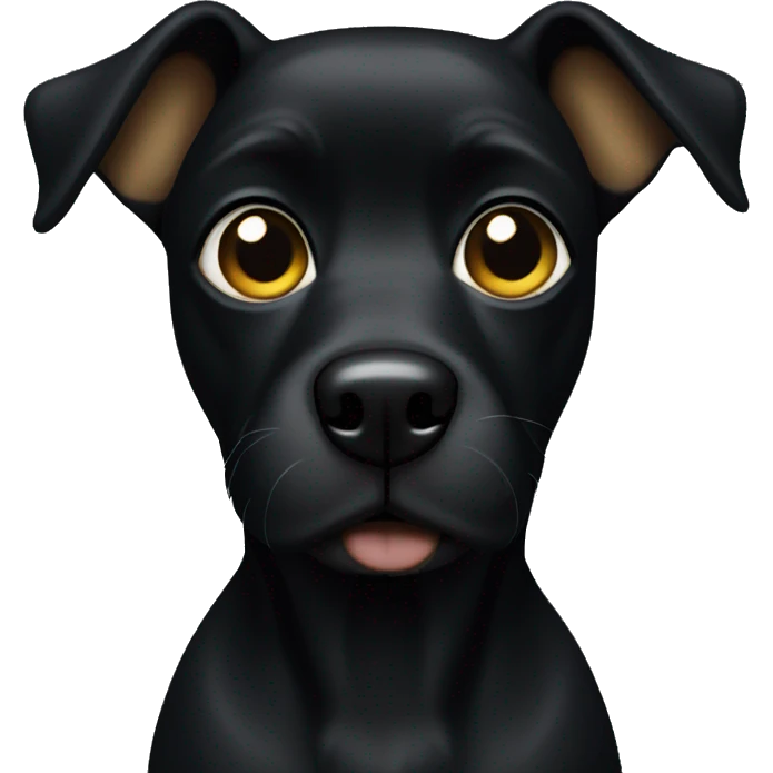 black dog with gold eyebrows emoji