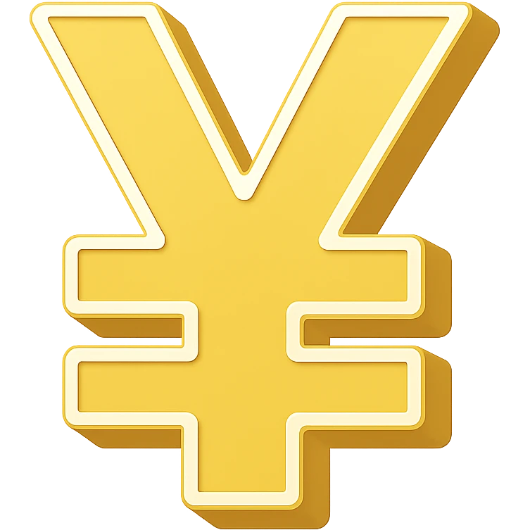 Remove the background from the 3D yuan sign emoji with yellow-green color, keep only the symbol, transparent background, vibrant and modern look. emoji