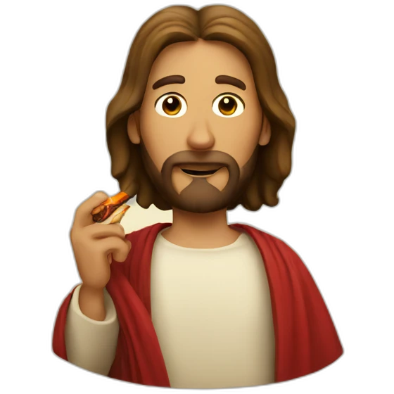 Jesus smoking BBQ emoji