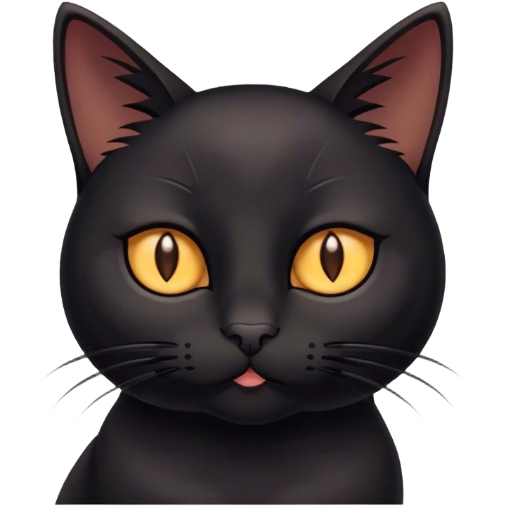 black cat thinking emoji