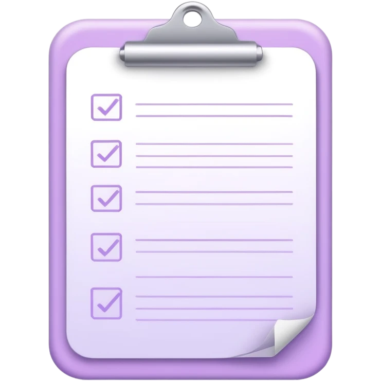 Pale purple to do list emoji