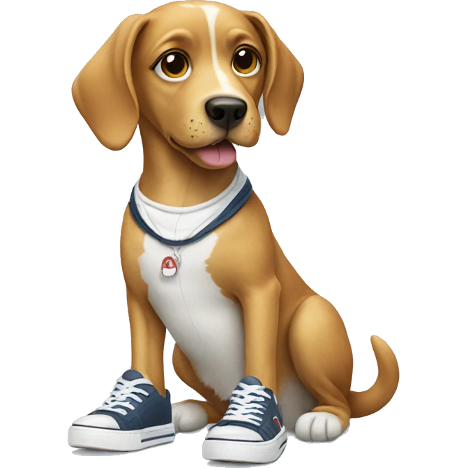 Dog wearing sneakers emoji