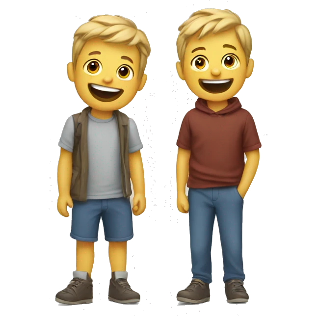 boys sharing a laugh emoji