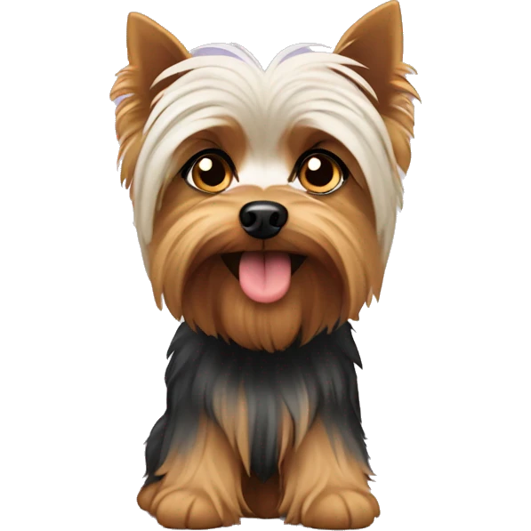 yorkie with sheep dog emoji