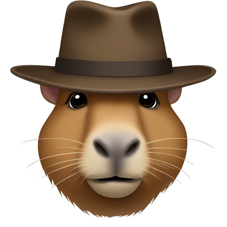 capybara secret agent brown fedora emoji