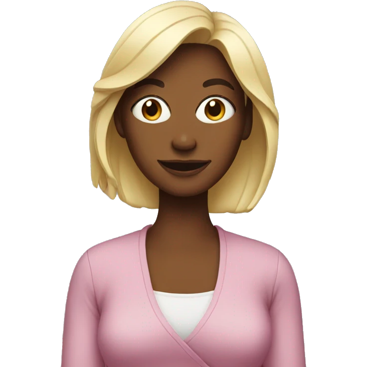 Woman with cartoon emoji