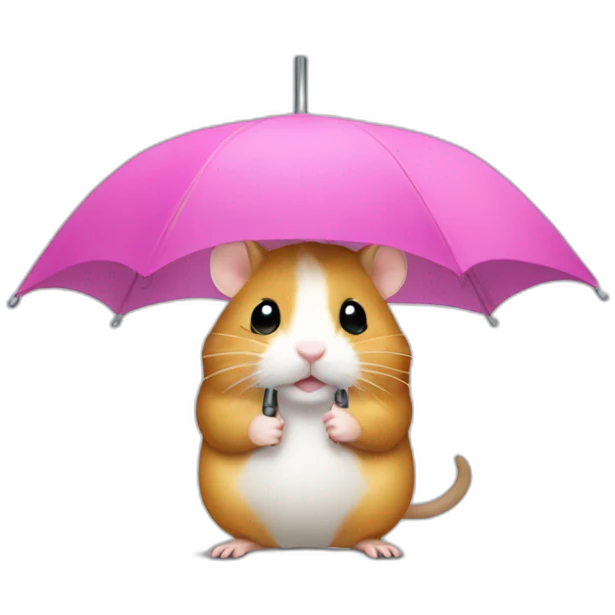 a hamster with an umbrella emoji