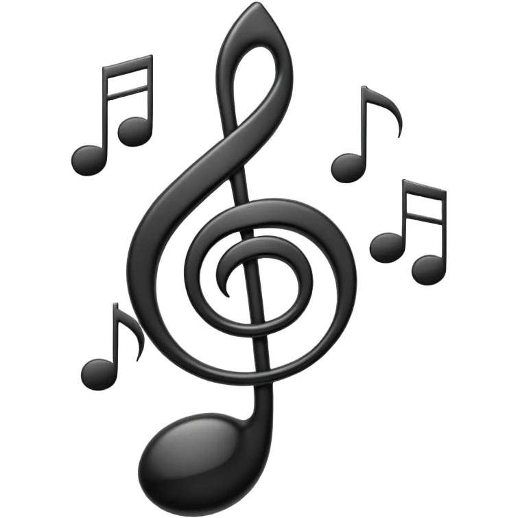 music notes appearing on a staff emoji