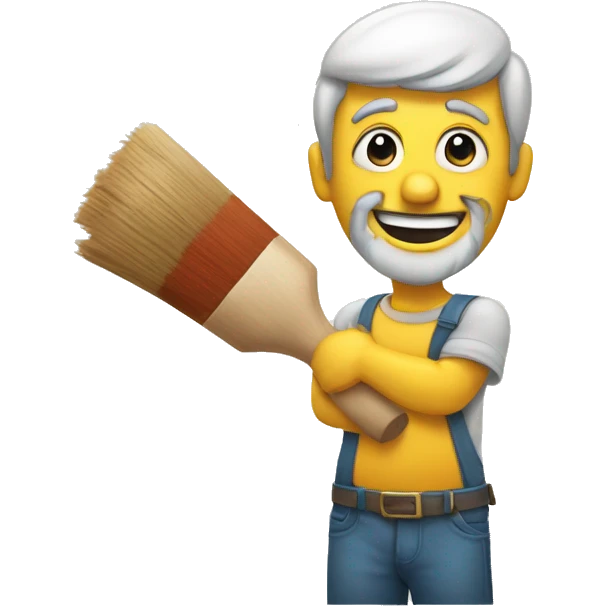 emoji de un pintor de casa con un rodillo en la mano emoji
