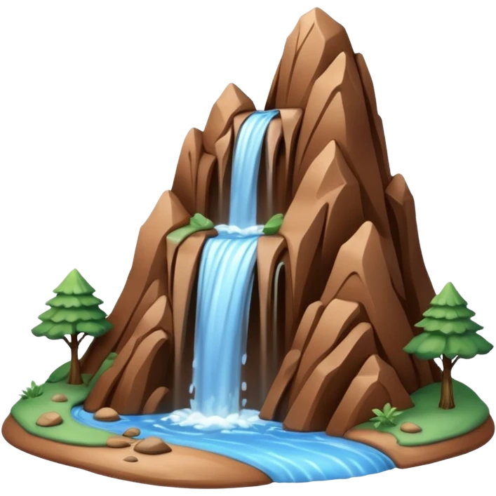 easy mountain clay model with waterfall emoji