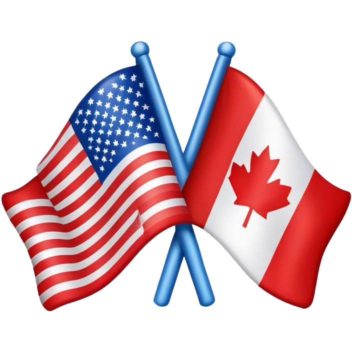 Canadian flag mixed with American flag emoji