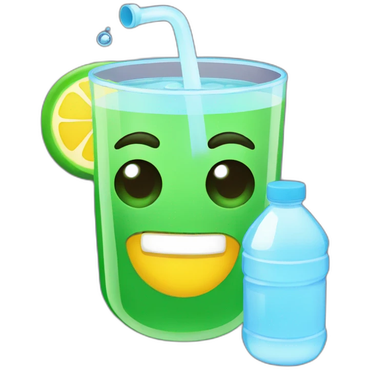 Winks and drinks water emoji