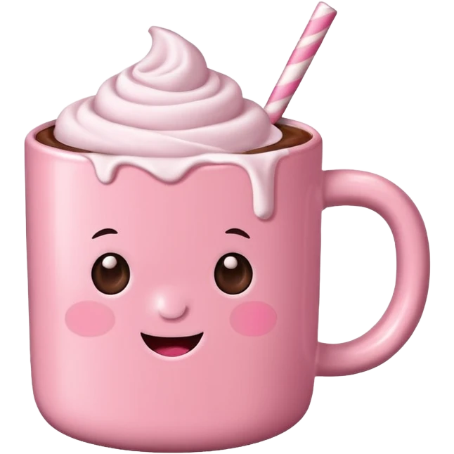 Marshmallow pink hot chocolate emoji