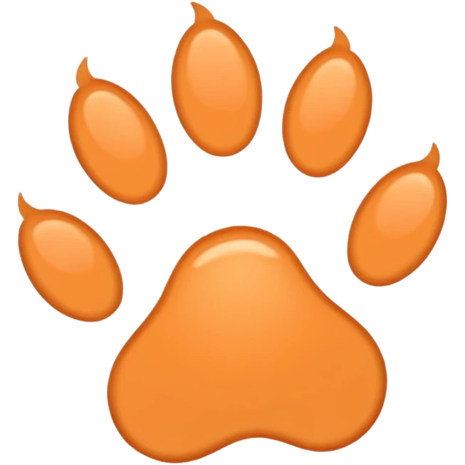 a light pastel orange pawprint emoji