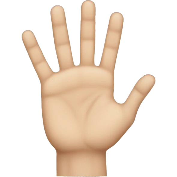 Hand with only index middle and ring fingers emoji