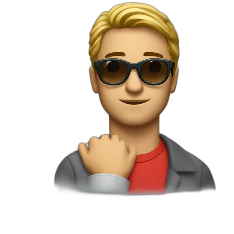 manejando un ferrari con lentes emoji