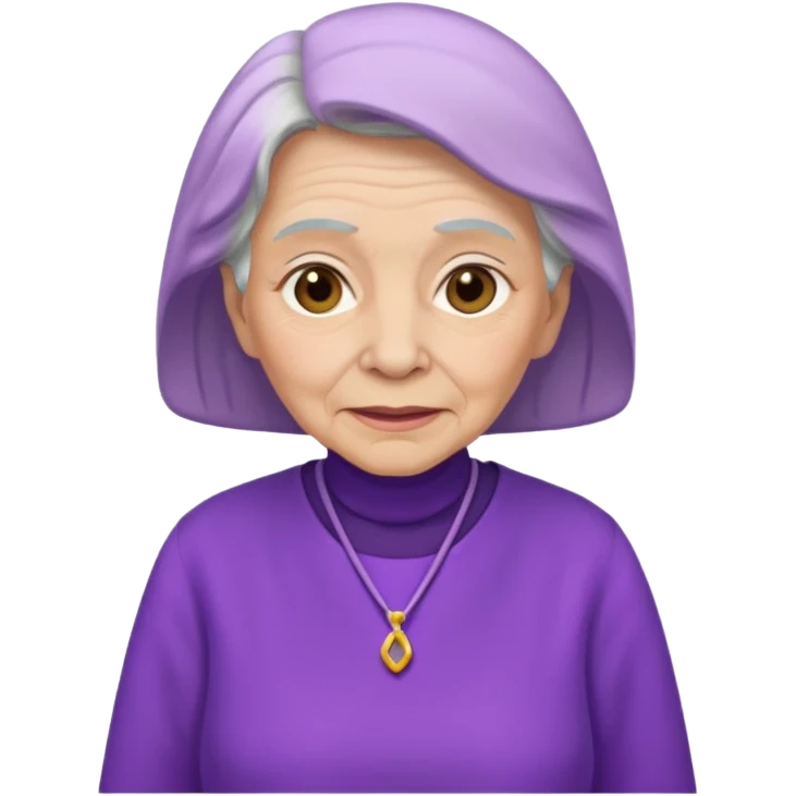 elderly women with purple clothes emoji