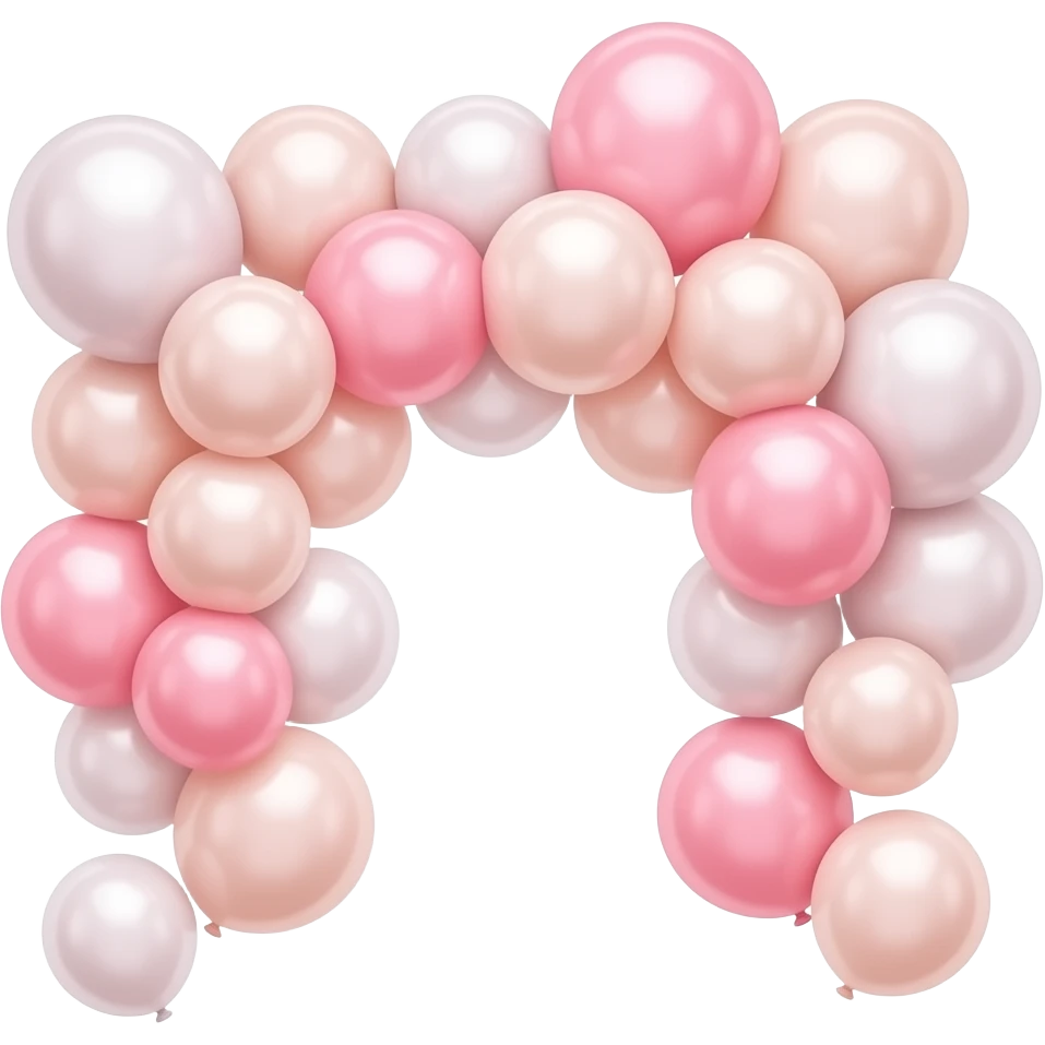 Chic modern Pink and nudes now theme balloon garland emoji