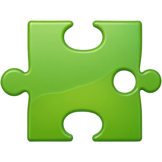 green puzzle piece emoji, classic jigsaw shape emoji