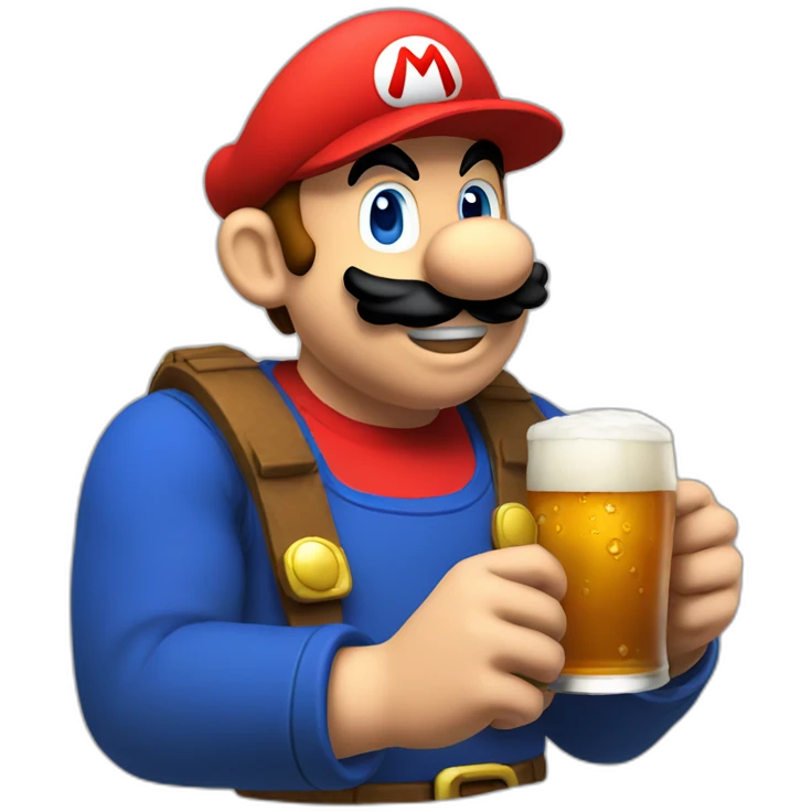 mario drinking an ipa emoji