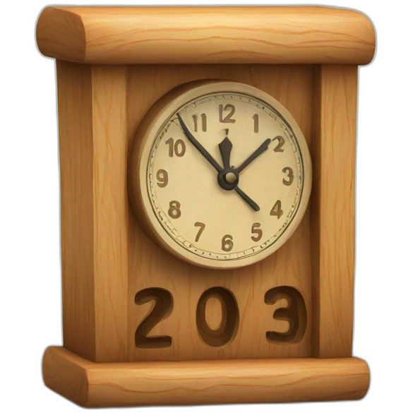 3d toon wooden timer emoji