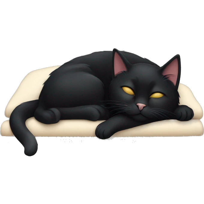black cat sleeping  emoji