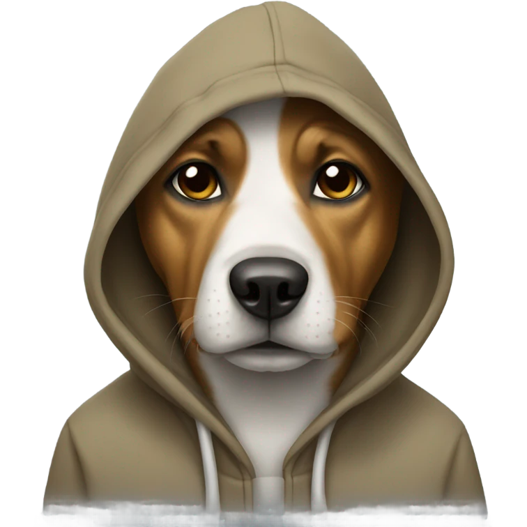 Dog wearing hoodie emoji