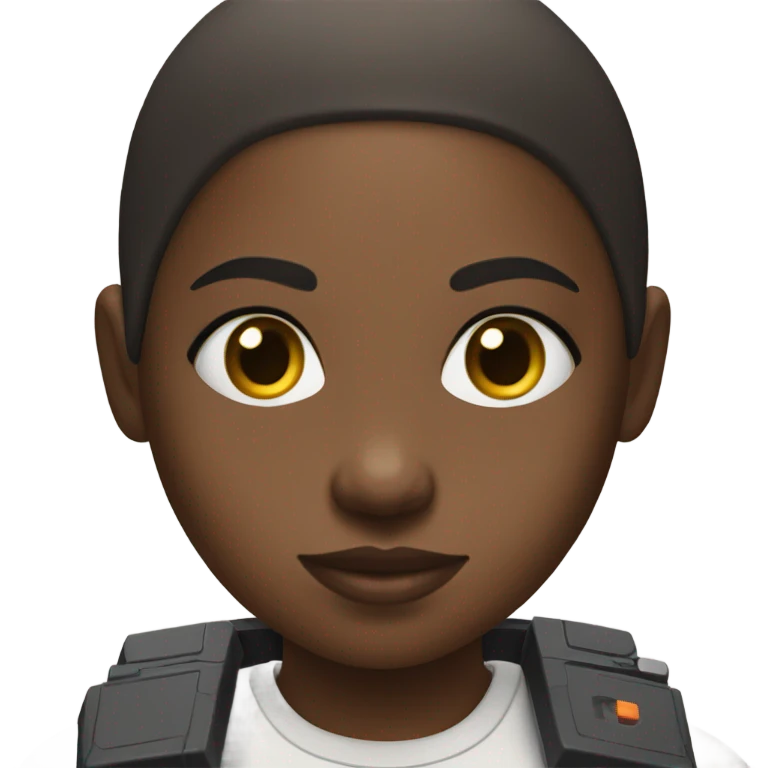 Black fully  bald girl playing video games emoji