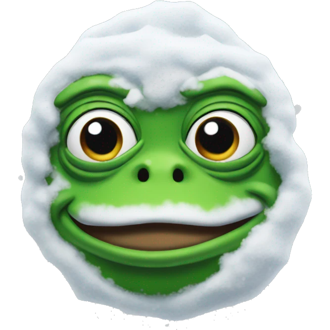 pepe the frog covered in snow emoji