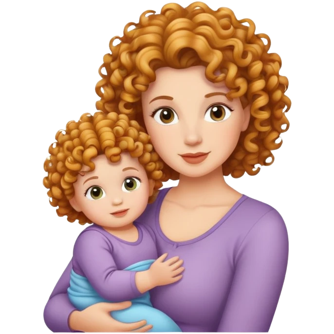 mother and baby with matching curly hairstyles emoji