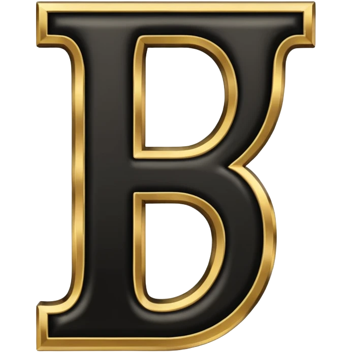 letter H in black and gold emoji
