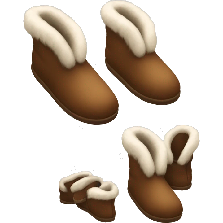 brown with fur slippers one set emoji