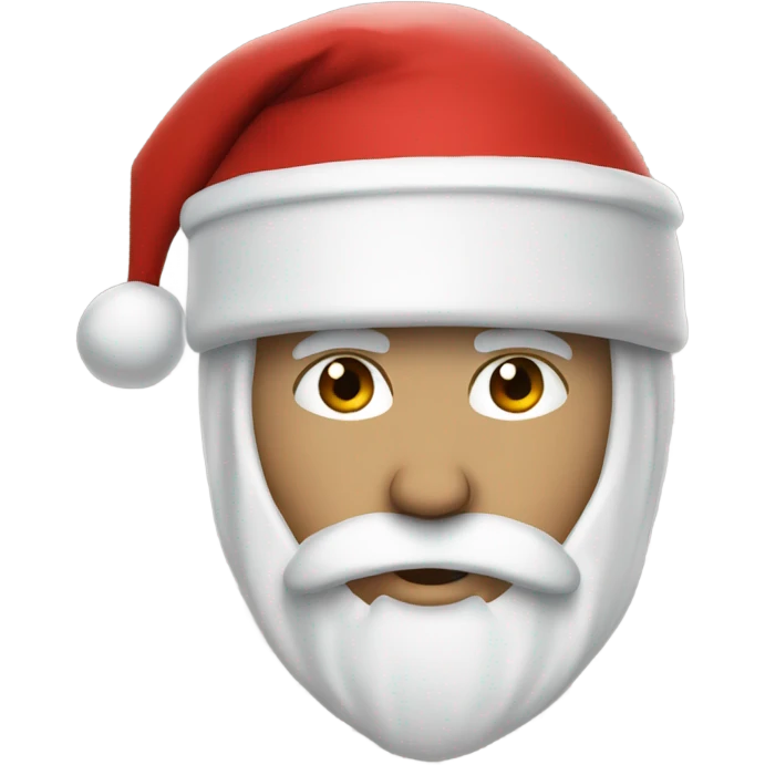 white spartan male wearing red santa hat emoji