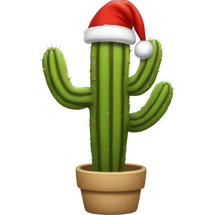 Saguaro with Santa hat emoji