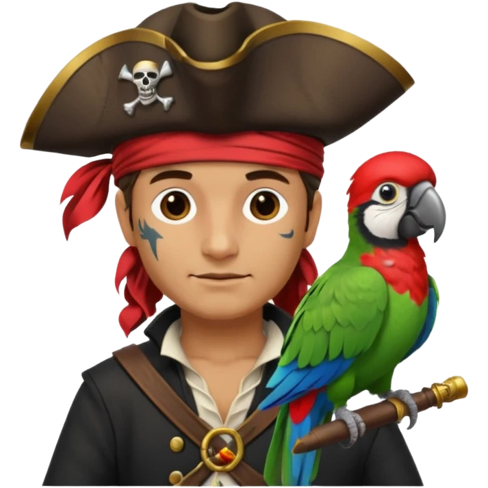 pirate and parrot emoji