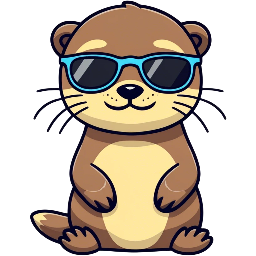 Otter with sunglasses emoji