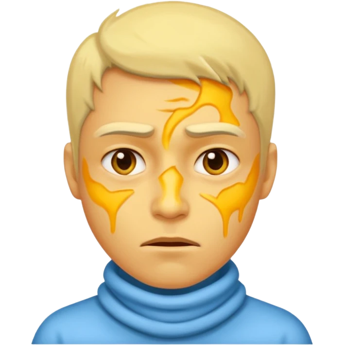 Yellow face man cold and hot emoji