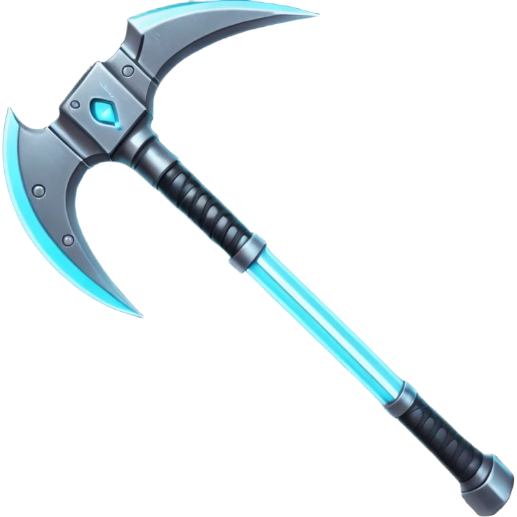 futuristic space mining pickaxe, glowing energy blade, sci-fi metal handle, neon accents, 3D cartoon, mobile game icon, clean background, no text, no watermark

 emoji