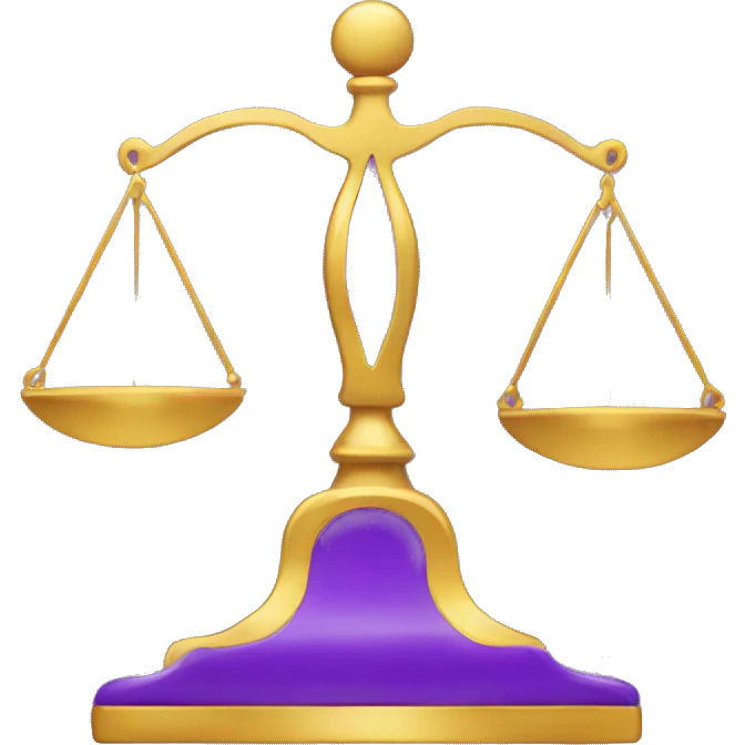 purple  and gold balance scale emoji