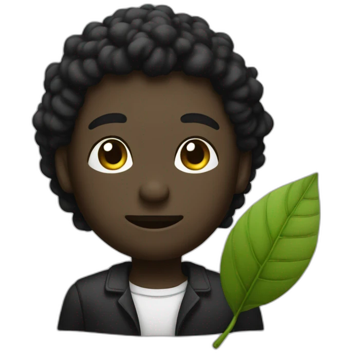 Homme noir avec plante de coton  emoji