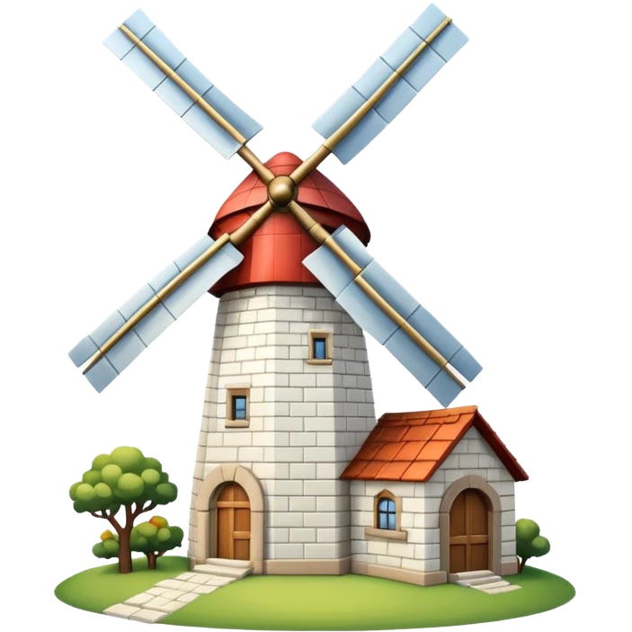A big vintage Windmill with white bricks  emoji