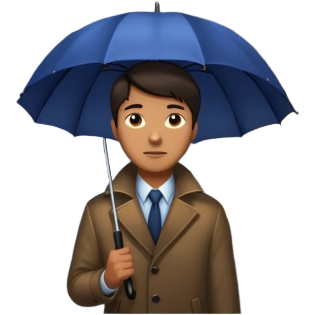 Man with umbrella , streetlight reflection, Midnight Wander. emoji
