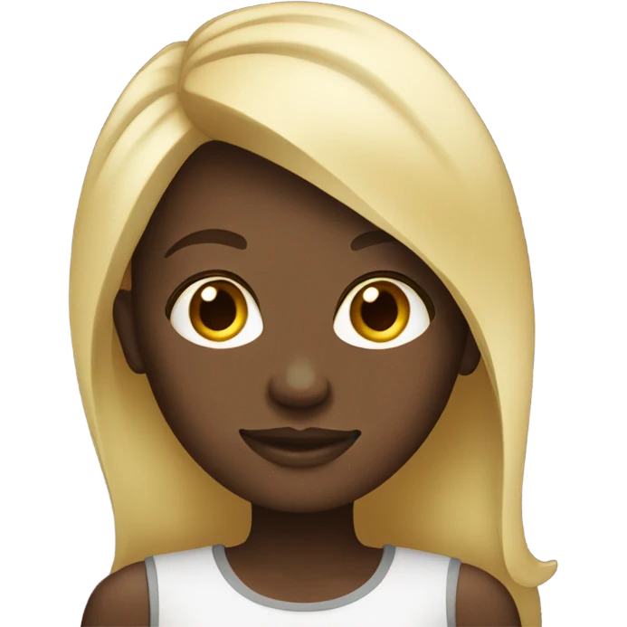 blonde girl with dark skin emoji