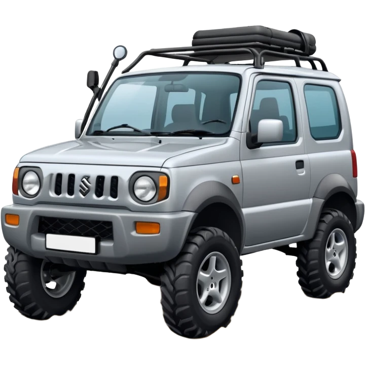 make a silver 1999 suzuki jimny emoji with big mud tyrpes and a snorkel emoji