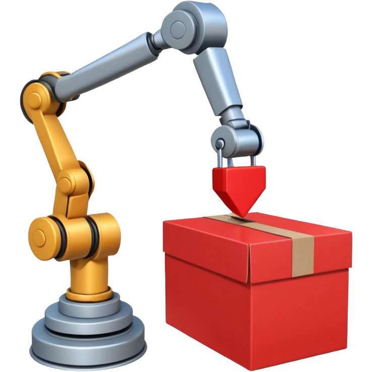 robot arm which is picking block in box emoji