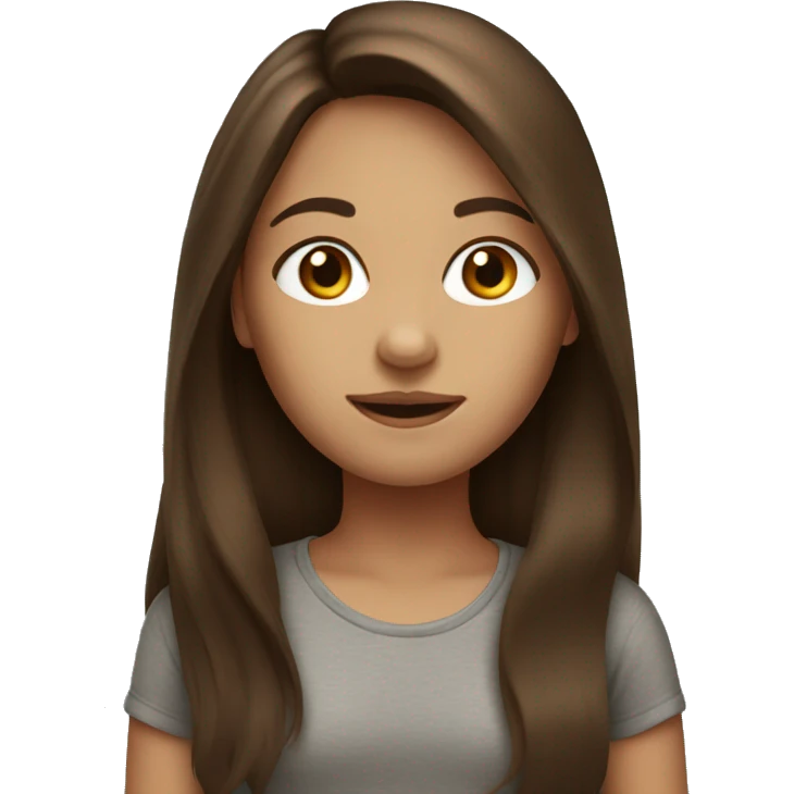Long brown hair girl emoji