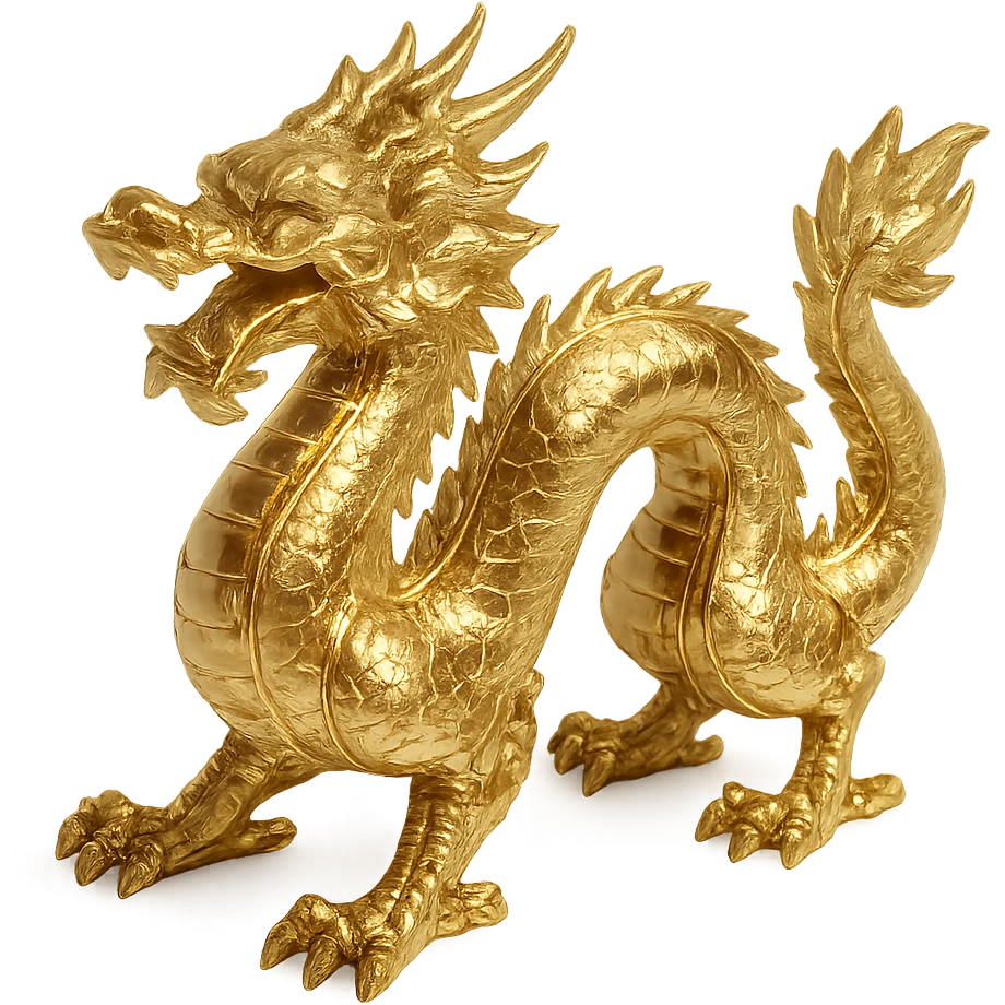 gold metallic style dragon emoji