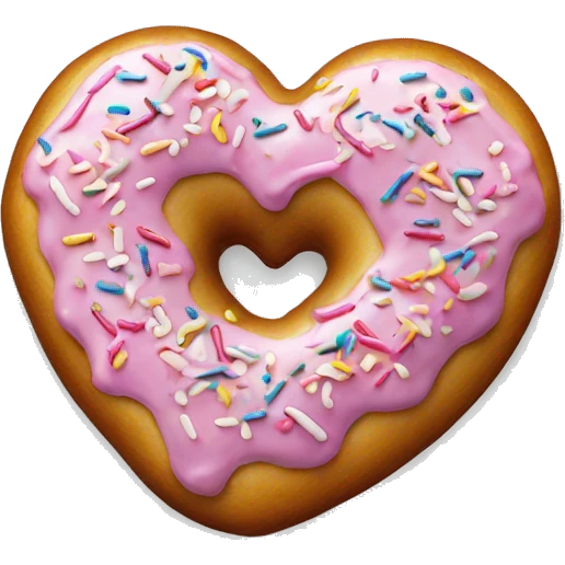 Heart shaped sprinkle doughnut  emoji